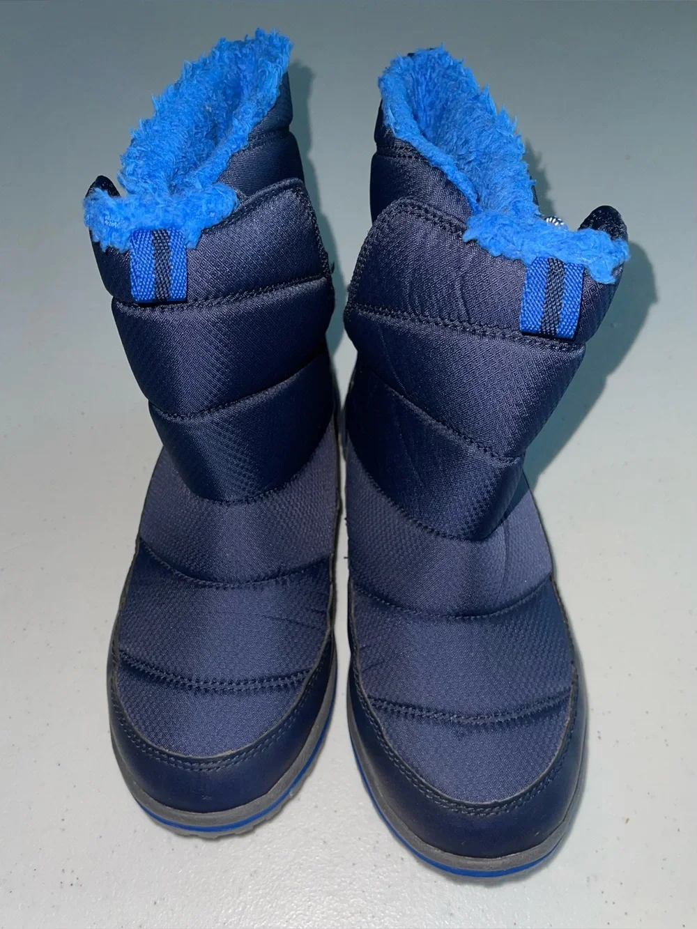 NWOT L.L. Bean Kids Navy and Bright Blue Fleece-Lined Snow Boots 5